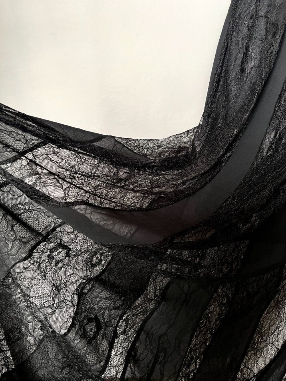 Vintage Black Lace Maxi Dress Small Sheer by J.D. Luxe Whimsigoth Witchy Gothic - Picture 7 of 13